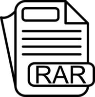 RAR File Format Line Icon vector