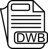 DWB File Format Line Icon vector