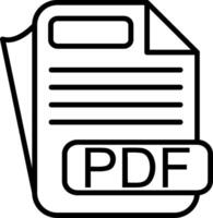 PDF File Format Line Icon vector