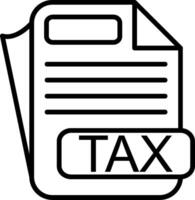 TAX File Format Line Icon vector