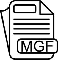 MGF File Format Line Icon vector