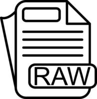 RAW File Format Line Icon vector