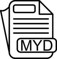 MYD File Format Line Icon vector