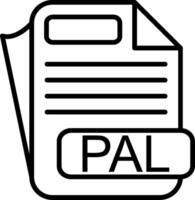 PAL File Format Line Icon vector