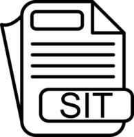 SIT File Format Line Icon vector