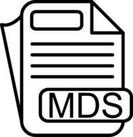 MDS File Format Line Icon vector