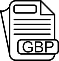 GBP File Format Line Icon vector