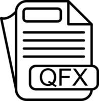 QFX File Format Line Icon vector