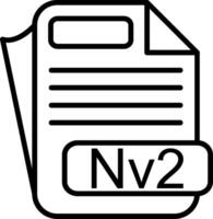 Nv2 File Format Line Icon vector