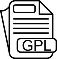 GPL File Format Line Icon vector