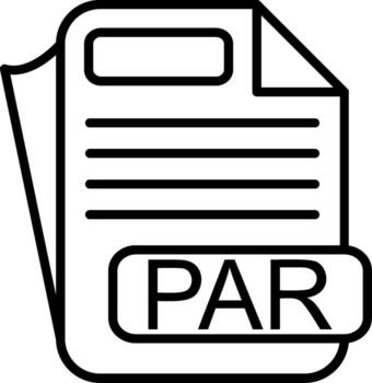 PAR File Format Line Icon vector