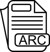 ARC File Format Line Icon vector