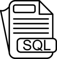 SQL File Format Line Icon vector