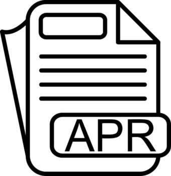 APR File Format Line Icon vector