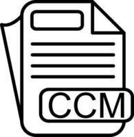 CCM File Format Line Icon vector