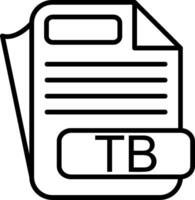 TB File Format Line Icon vector