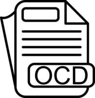 OCD File Format Line Icon vector