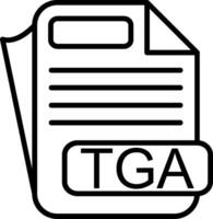 TGA File Format Line Icon vector