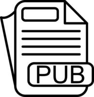 PUB File Format Line Icon vector