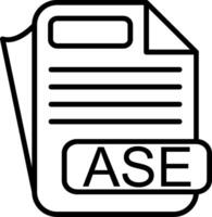 ASE File Format Line Icon vector
