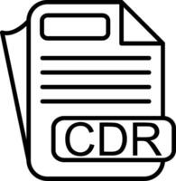 CDR File Format Line Icon vector