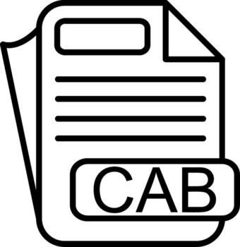 CAB File Format Line Icon vector