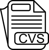 CVS File Format Line Icon vector