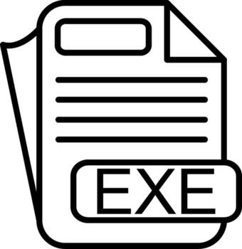 EXE File Format Line Icon vector