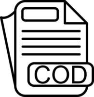 COD File Format Line Icon vector