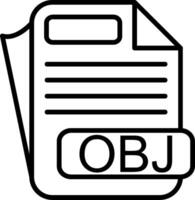 OBJ File Format Line Icon vector