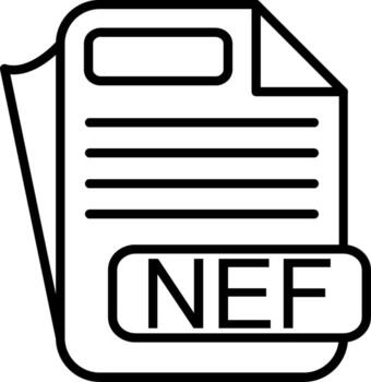 NEF File Format Line Icon vector