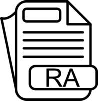 RA File Format Line Icon vector