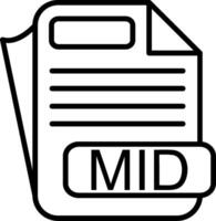 MID File Format Line Icon vector