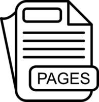 PAGES File Format Line Icon vector