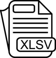 XLSV File Format Line Icon vector