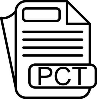PCT File Format Line Icon vector