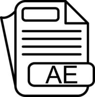 AE File Format Line Icon vector