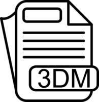 3DM File Format Line Icon vector