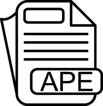 APE File Format Line Icon vector