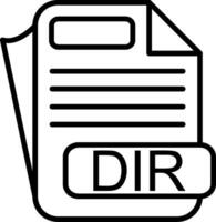 DIR File Format Line Icon vector