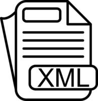 XML File Format Line Icon vector