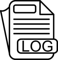 LOG File Format Line Icon vector