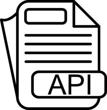 API File Format Line Icon vector