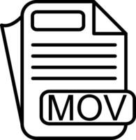MOV File Format Line Icon vector