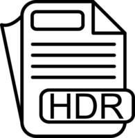 HDR File Format Line Icon vector