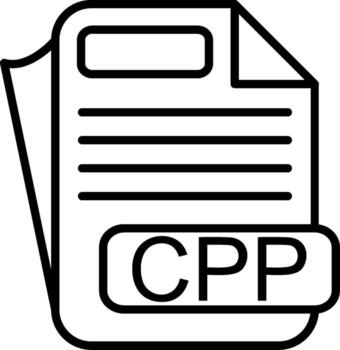 CPP File Format Line Icon vector