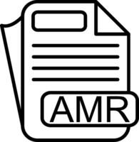 AMR File Format Line Icon vector