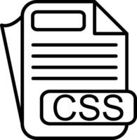 CSS File Format Line Icon vector