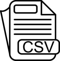 CSV File Format Line Icon vector