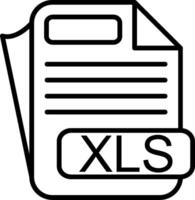 XLS File Format Line Icon vector